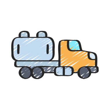 Beyaz arkaplanda gaz tankeri vektör simgesi 