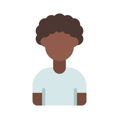 Afro Man web simgesi düz tasarım, vektör illüstrasyonu