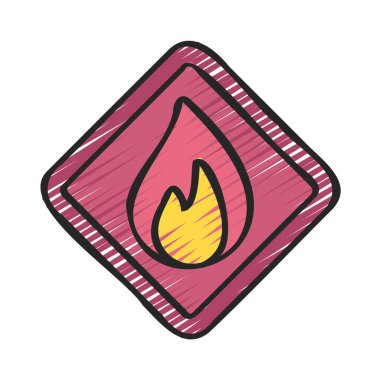 Gaz Uyarı düz simgesi, vektör illüstrasyonu 