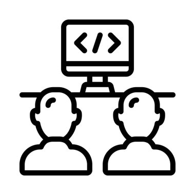 Web simgesi vektör illüstrasyonu programlanıyor