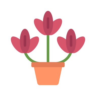 Laleler düz simge, vektör illüstrasyonu 