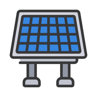 Güneş paneli web simgesi vektör çizimi