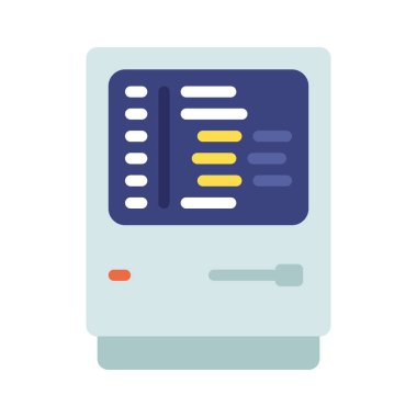 Eski Kodlama web simgesi düz vektör tasarımı                              