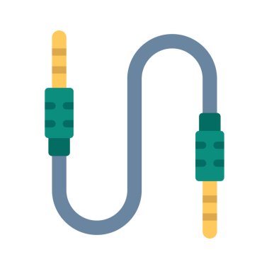 Aux Kablo düz simgesi, vektör illüstrasyonu 