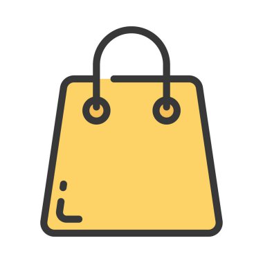 Alışveriş çantası web simgesi vektör illüstrasyonu