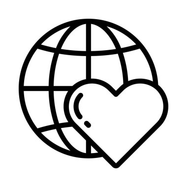 İnternet Aşk simgesi, vektör illüstrasyonu 