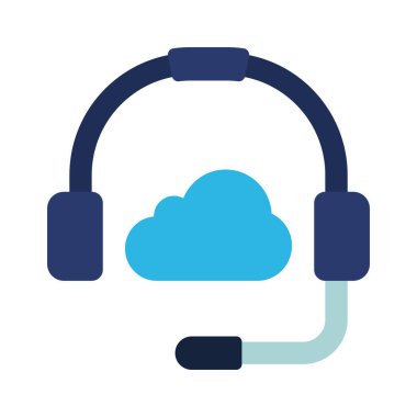 Bulut Desteği Simgesi, Vektör İllüstrasyonu