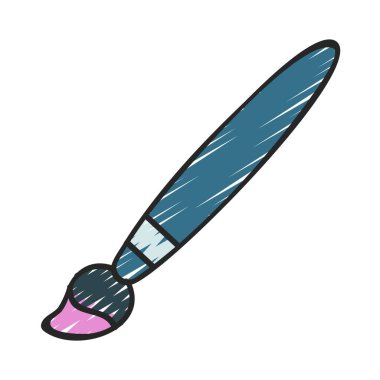 Fırça düz ikon vektör illüstrasyonunu boya 