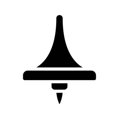 Dönen Üst düz simge, vektör illüstrasyonu 