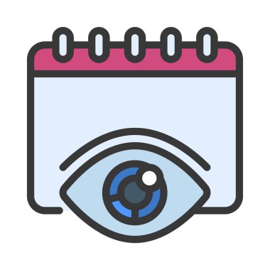 Görünür takvim tarihi simgesi, vektör illüstrasyonu