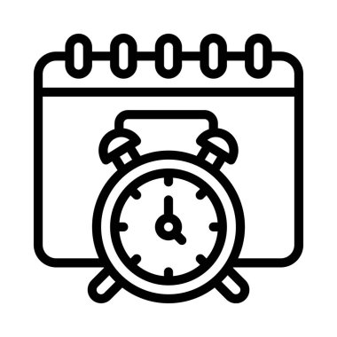 Zamanlayıcı takvimi tarih simgesi, vektör illüstrasyonu