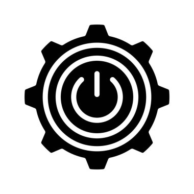 Güç Ayarları simgesi, vektör illüstrasyonu