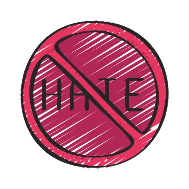 Nefret düzlüğü simgesi yok, vektör illüstrasyonu 