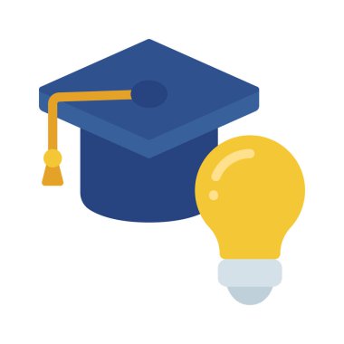 Fikir simgesi, vektör illüstrasyonunu mezun et                                             