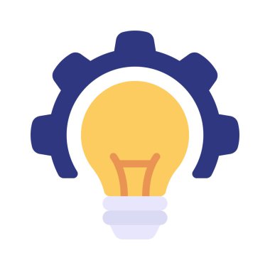 Vites simgesi ve vektör illüstrasyonlu fikir ampulü