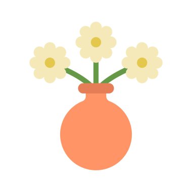 Vazo Çiçekleri simge vektör çizim tasarım ile 