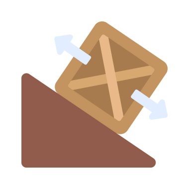 Sürtünme Kuvveti düz simgesi, vektör illüstrasyonu 