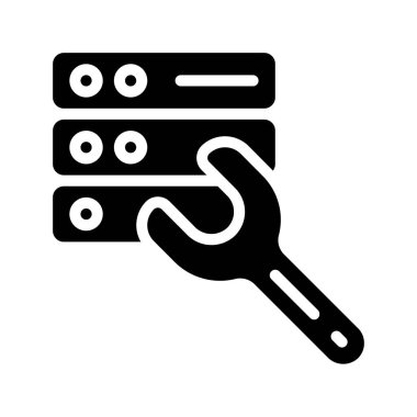 Sunucu. Web simgesi basit illüstrasyon 