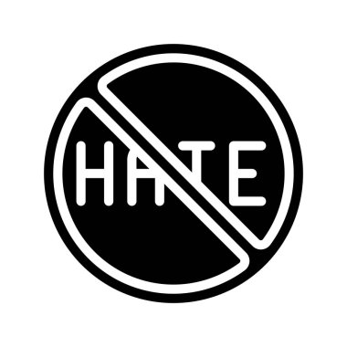 Nefret düzlüğü simgesi yok, vektör illüstrasyonu 