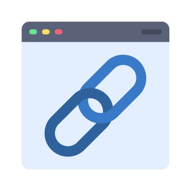 bağlantı düz simgesi, vektör illüstrasyonu 