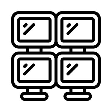 Çoklu Ekran Kurulumu düz simgesi, vektör illüstrasyonu 