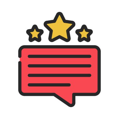 Pozitif Gözden Geçirme İleti simgesi, vektör illüstrasyonu 