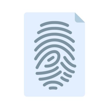  Parmak izi Belgesi simgesi, vektör illüstrasyonu  