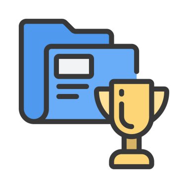 Proje Başarı vektörü düz renk simgesi