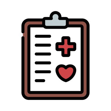 Tıbbi Belge Pano simgesi, vektör illüstrasyonu  