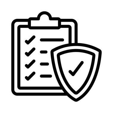 Kalkan simgesi ile kontrol listesi, özet biçimi