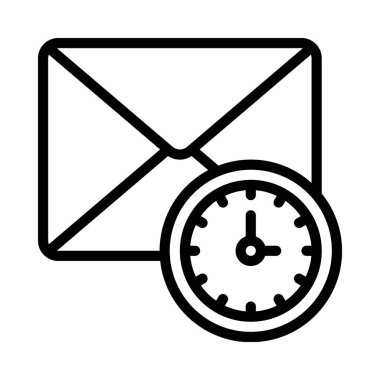 E- posta Zamanı simgesi, vektör illüstrasyonu