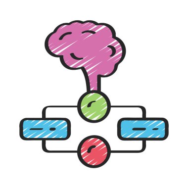 business Smart Flowchart simgesi, vektör illüstrasyonu