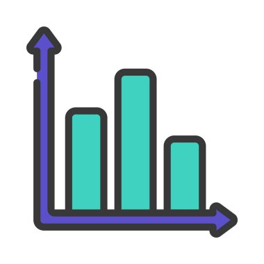  Çubuk Grafik web simgesi vektör illüstrasyonu 