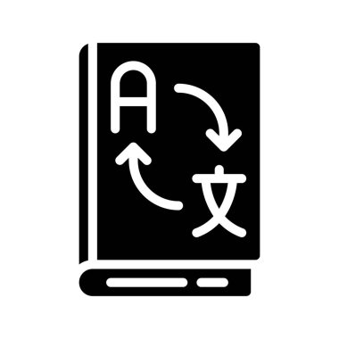 Dil Kitabı simgesi, vektör illüstrasyonu