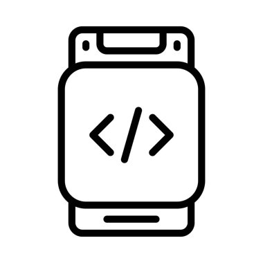 Mobil Uygulama Kodu simgesi, vektör illüstrasyonu 