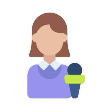 Gazeteci web simgesi vektör illüstrasyonu