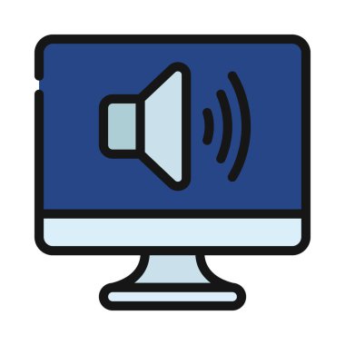 Bilgisayar Ses simgesi, vektör illüstrasyonu  