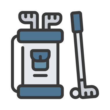 Golf düz simgesi, vektör illüstrasyonu 