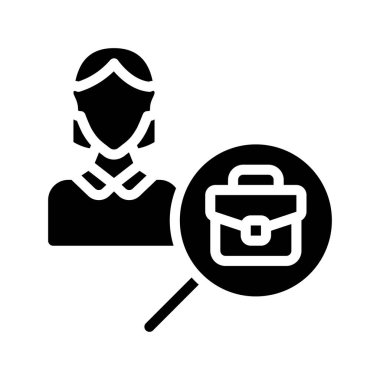 İş Analisti Kadın Web simgesi vektör çizimi