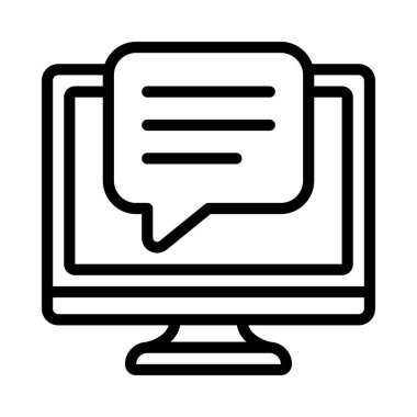 Bilgisayar İleti simgesi, vektör illüstrasyonu  