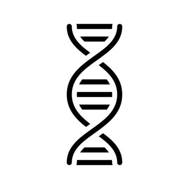 Beyaz arkaplanda DNA vektör simgesi 