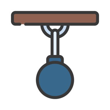 Gerilim Gücü Topu düz simgesi, vektör illüstrasyonu 