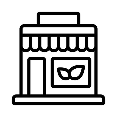 Organik Dükkan düz simgesi, vektör illüstrasyonu 