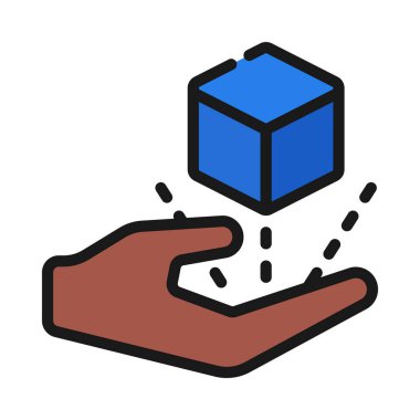 Hologram düz simge, vektör illüstrasyonu ver 