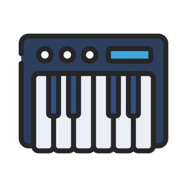 Müzik Klavyesi ikon vektör illüstrasyon tasarımı