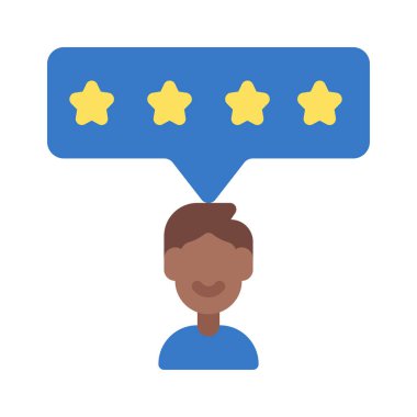 Yıldızlı müşteri gözden geçirme simgesi, vektör illüstrasyonu basit tasarım