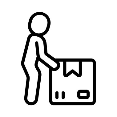 Kutu Kişisi simgesi vektör illüstrasyon tasarımına bas