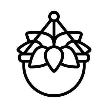 Asılı Bitki Ağı simgesi düz tasarım, vektör illüstrasyonu