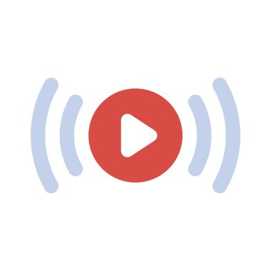 Canlı Yayın simgesi, vektör illüstrasyonu