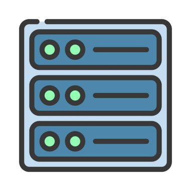 Eklenmiş Sunucu Web simgesi vektör illüstrasyonu